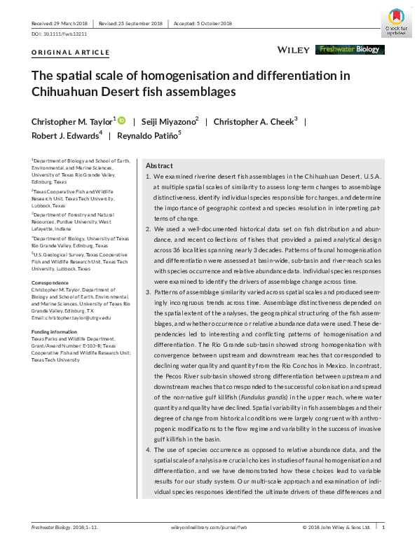 (PDF) The spatial scale of homogenisation and differentiation in ...