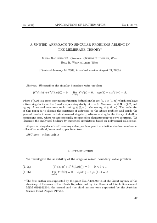 (PDF) A unified approach to singular problems arising in the membrane ...