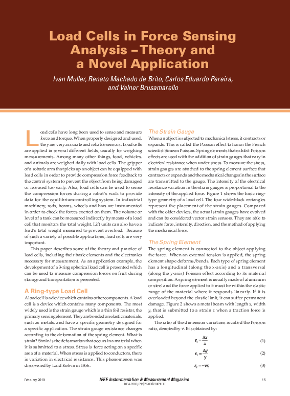 (PDF) Load cells in force sensing analysis -- theory and a novel ...