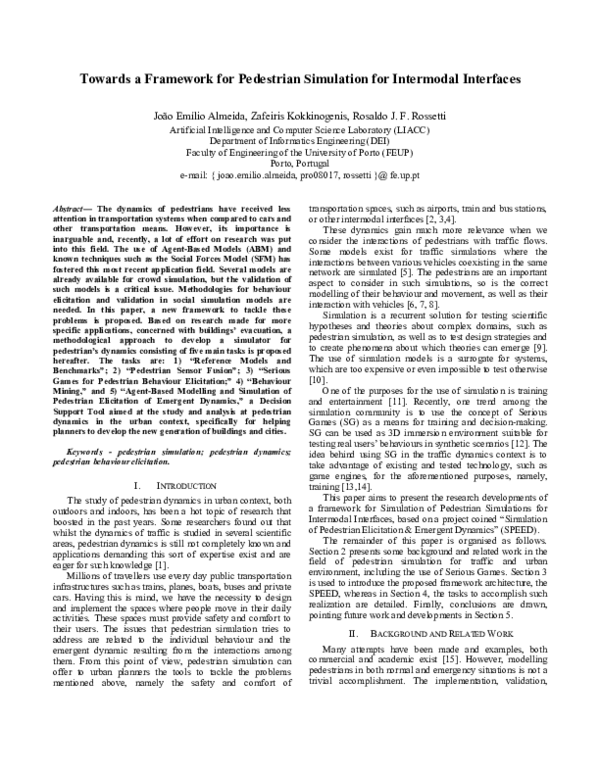 (PDF) Towards a Framework for Pedestrian Simulation for Intermodal ...