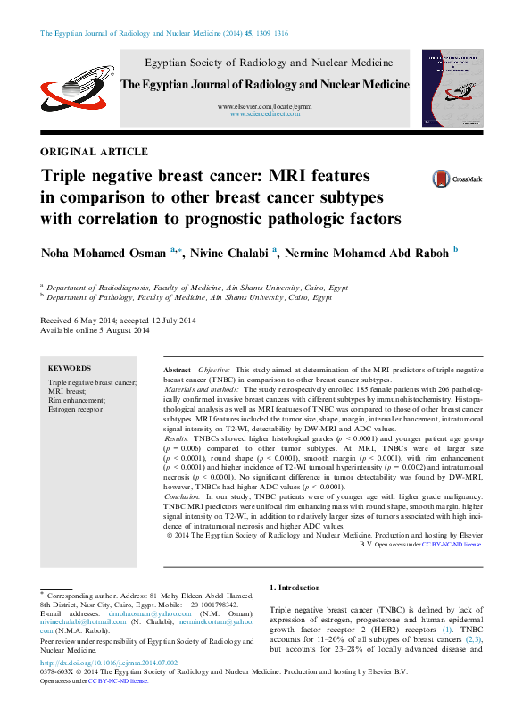 (PDF) Triple negative breast cancer: MRI features in comparison to ...