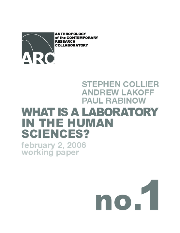 (PDF) What is a laboratory in the human sciences?