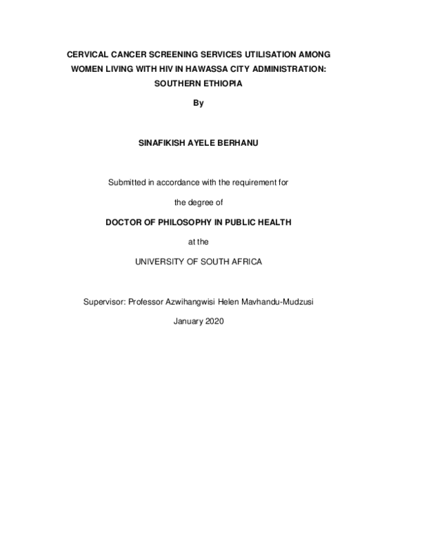 (PDF) Cervical cancer screening services utilisation among women living ...