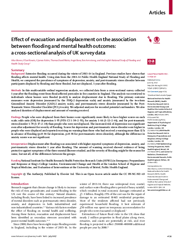 (PDF) Effect of evacuation and displacement on the association between ...