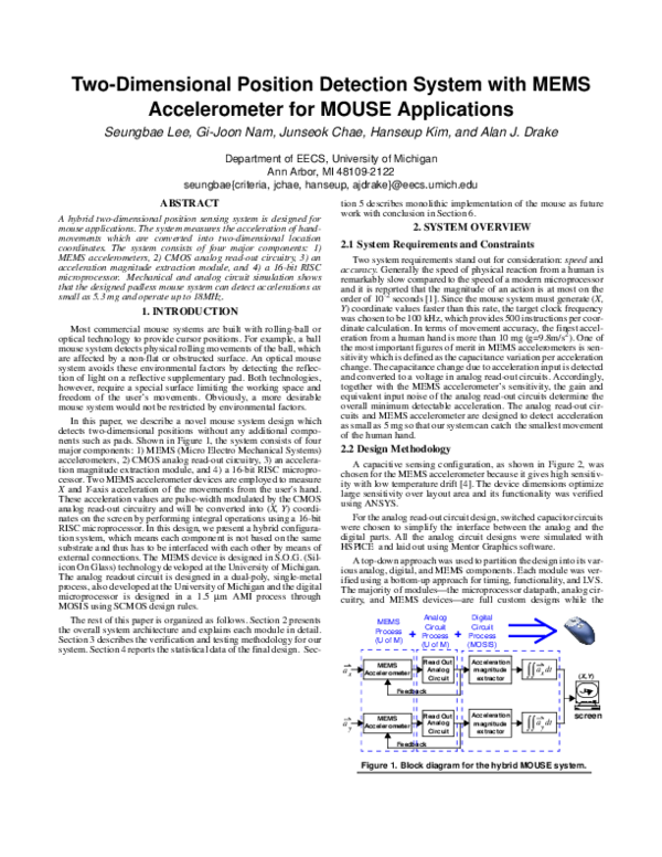 (PDF) Two-dimensional position detection system with MEMS ...