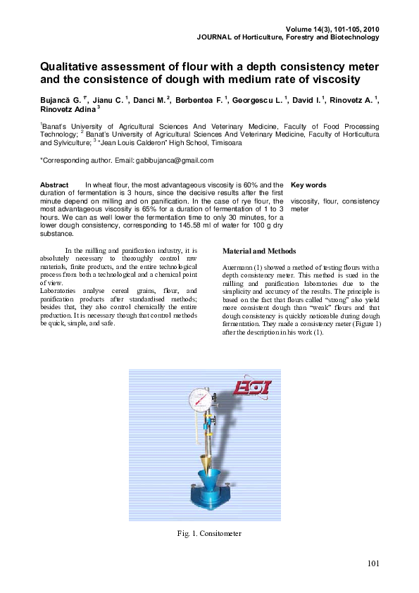 (PDF) Qualitative assessment of flour with a depth consistency meter ...