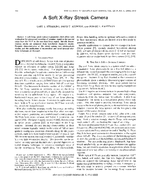 (PDF) A soft X-ray streak camera