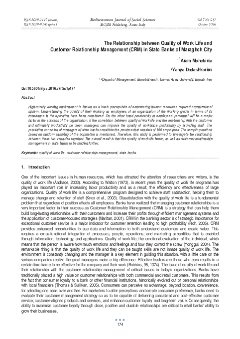 (PDF) Relationship between Quality of Work Life and Career Advancement ...