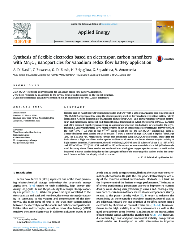 (PDF) Synthesis of flexible electrodes based on electrospun carbon ...