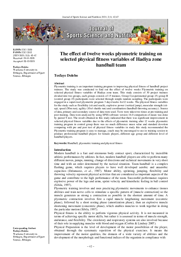(PDF) The effect of twelve weeks plyometric training on selected ...