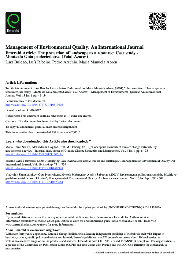 (PDF) The protection of landscape as a resource
