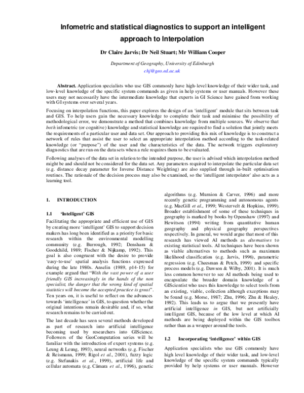 (PDF) Infometric and statistical diagnostics to support an intelligent ...