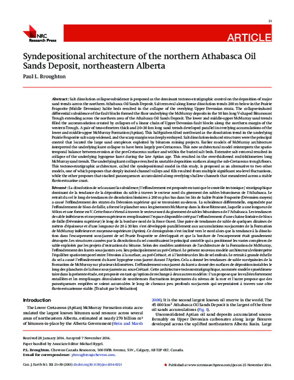 (PDF) Syndepositional architecture of the northern Athabasca Oil Sands ...