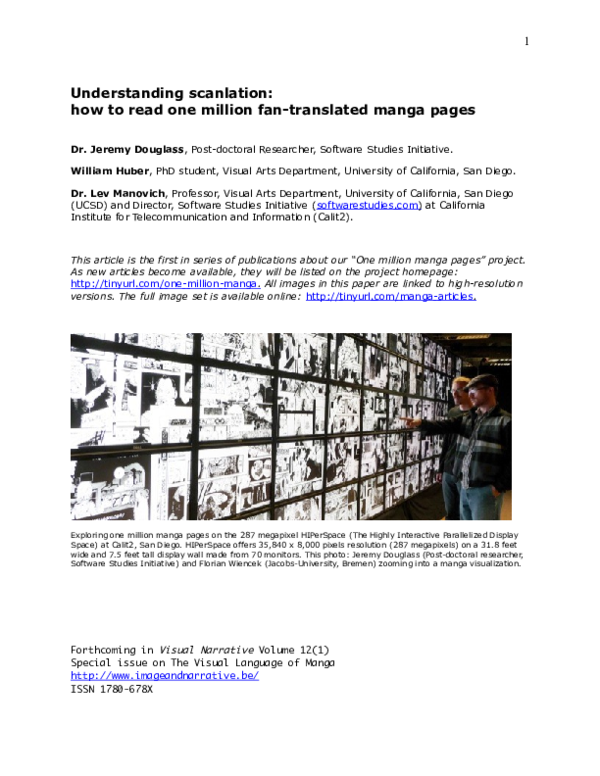 (PDF) Understanding scanlation: how to read one million fan-translated ...