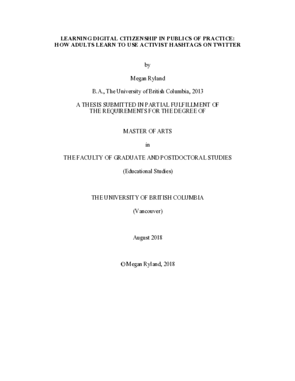 (PDF) Learning digital citizenship in publics of practice how adults learn to use activist