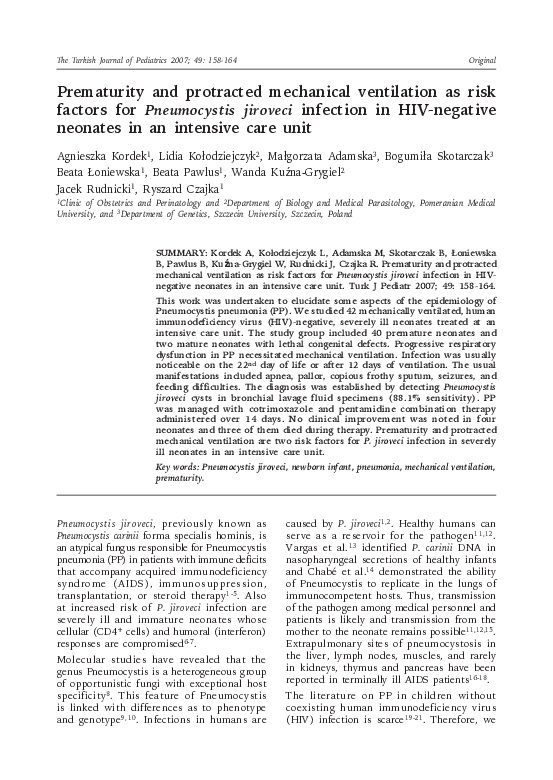 (PDF) Prematurity and protracted mechanical ventilation as risk factors ...