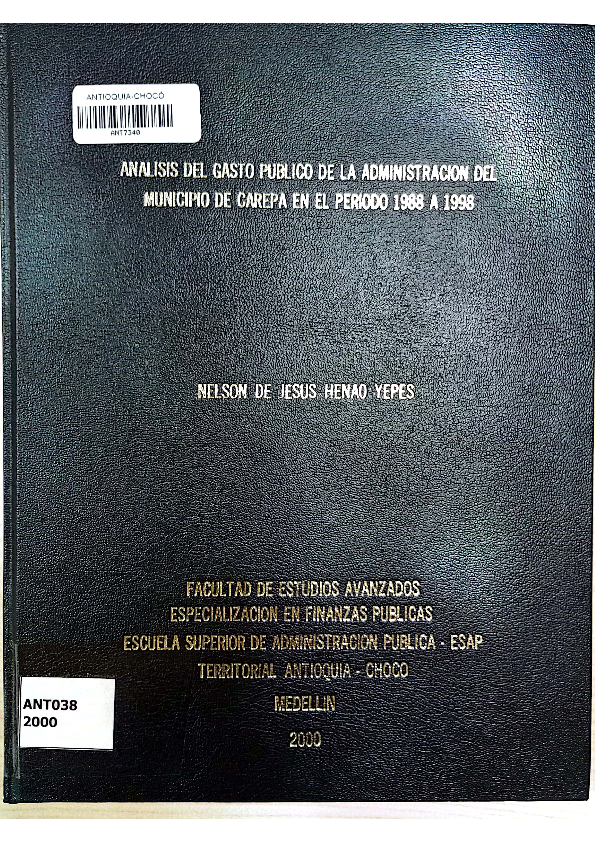 (PDF) Análisis del Gasto Público de la Administración Municipal del ...