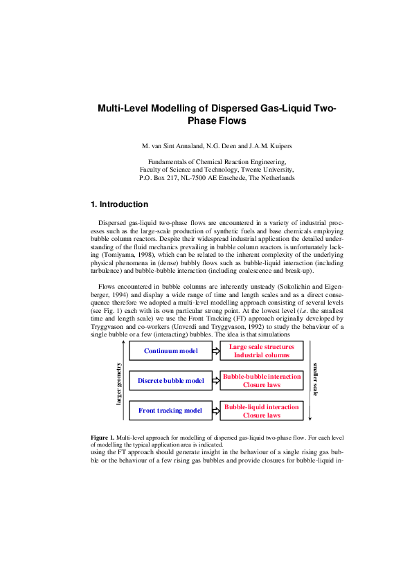 (PDF) Multi-Level Modelling of Dispersed Gas-Liquid Two-Phase Flows