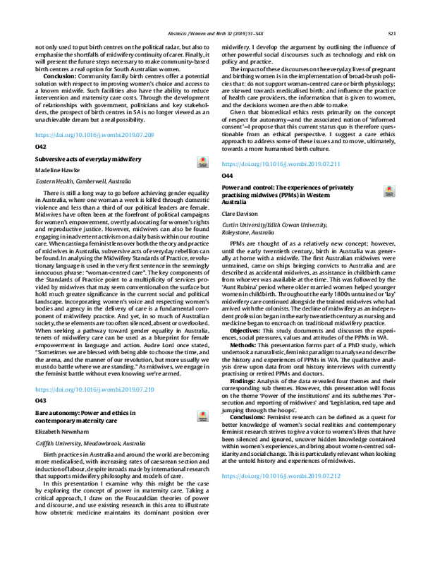 (PDF) Bare autonomy: Power and ethics in contemporary maternity care
