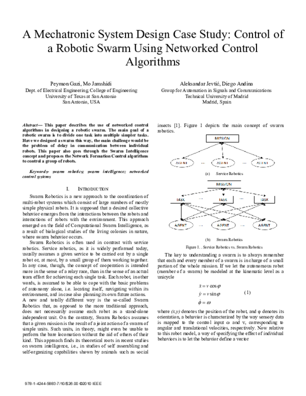 (PDF) A mechatronic system design case study: Control of a robotic ...