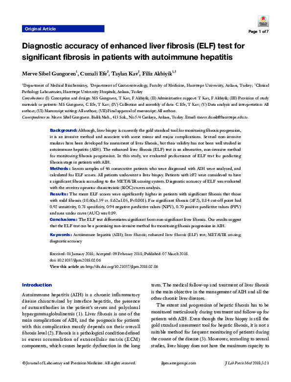 (PDF) Diagnostic accuracy of enhanced liver fibrosis test for ...