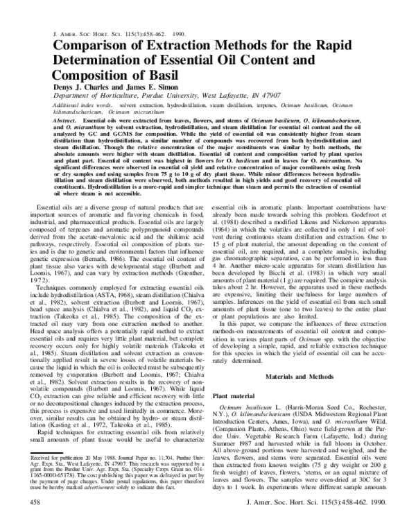 (PDF) Comparison of Extraction Methods for the Rapid Determination of ...