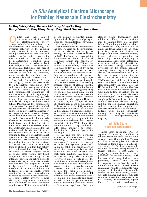 (PDF) In Situ Analytical Electron Microscopy for Probing Nanoscale ...