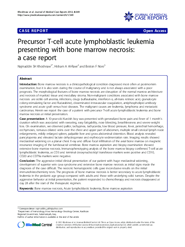 (PDF) Precursor T-cell acute lymphoblastic leukemia presenting with ...