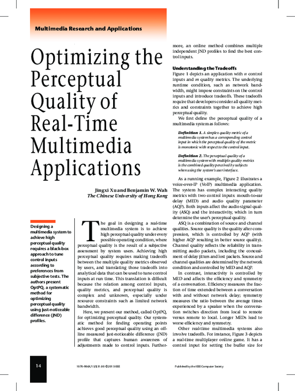 (PDF) Optimizing the Perceptual Quality of Real-Time Multimedia ...