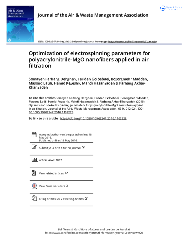 (PDF) Optimization of Electrospinning Parameters for Chitosan Nanofibres