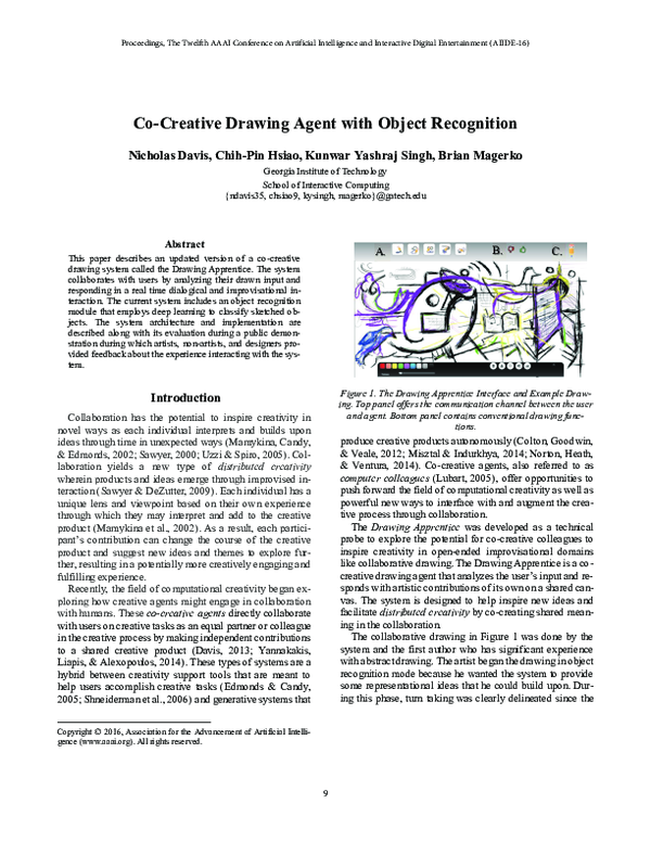 (PDF) Co-Creative Drawing Agent with Object Recognition