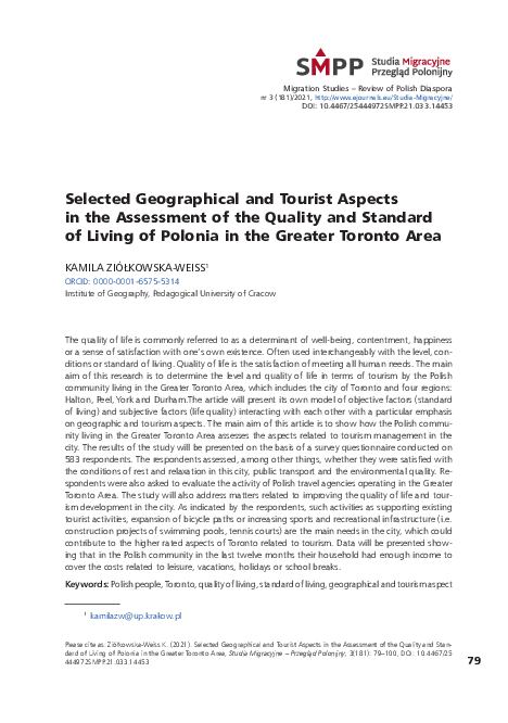 (PDF) Selected Geographical and Tourist Aspects in the Assessment of ...