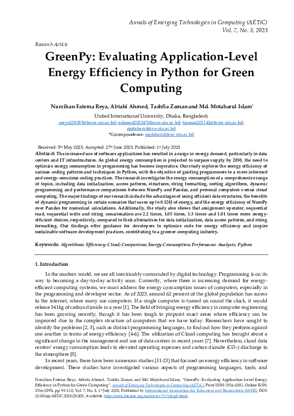 (PDF) GreenPy: Evaluating Application-Level Energy Efficiency in Python ...