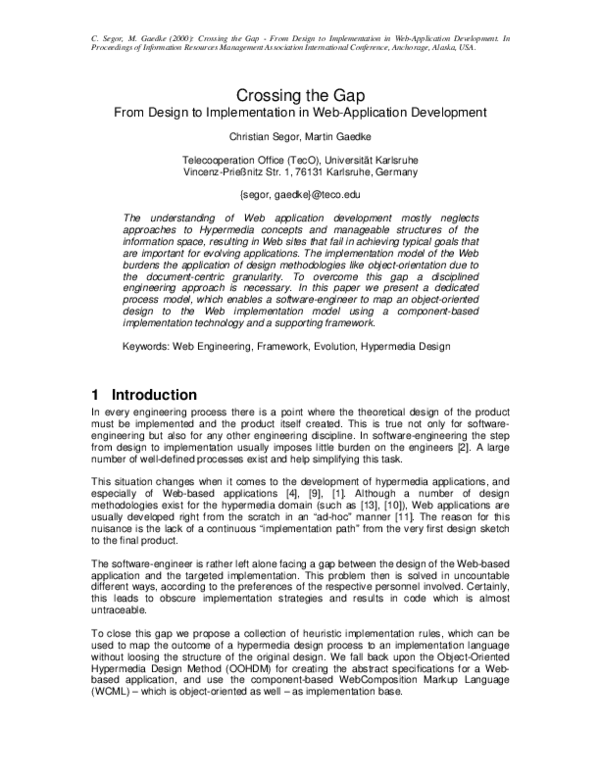 (PDF) Crossing the gap from design to implementation in web-application ...