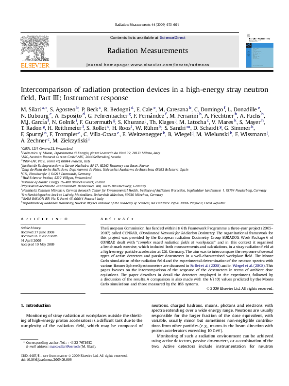 (PDF) Intercomparison of radiation protection devices in a high-energy ...