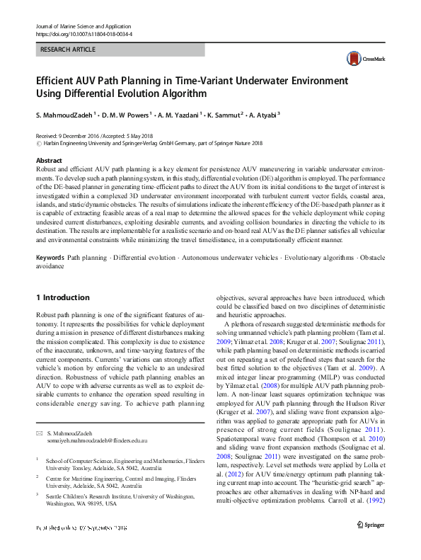 (PDF) Efficient AUV Path Planning in Time-Variant Underwater ...