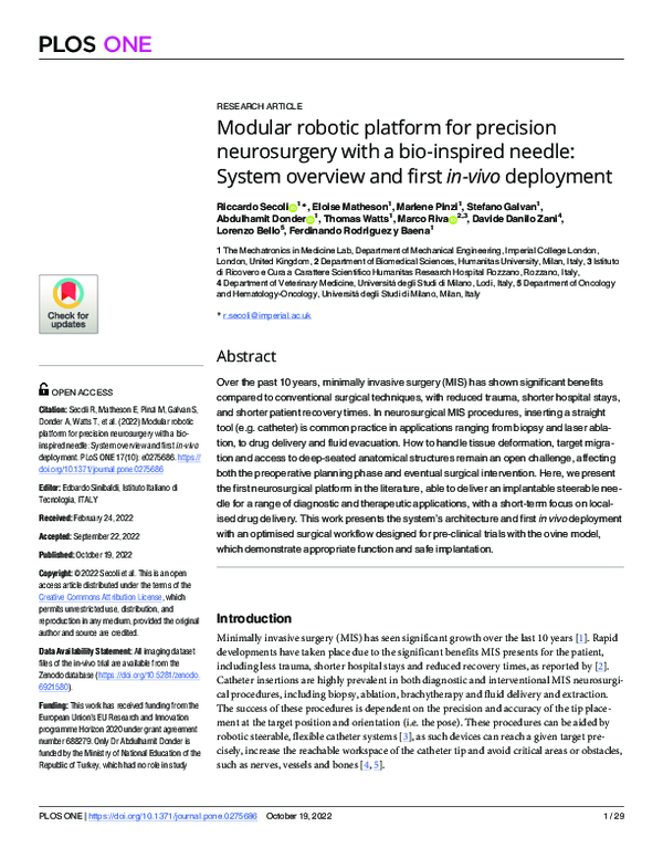 (PDF) Modular robotic platform for precision neurosurgery with a bio ...