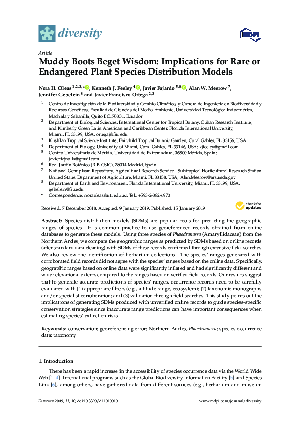 (PDF) Muddy Boots Beget Wisdom: Implications for Rare or Endangered ...