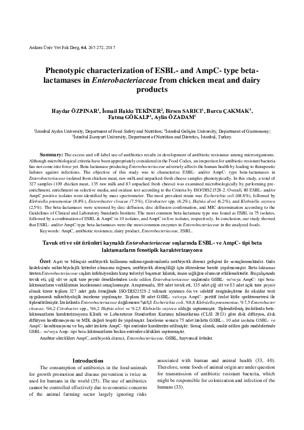 (PDF) Phenotypic characterization of ESBL- and AmpC- type beta ...