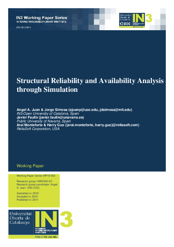 (PDF) Structural Reliability and Availability Analysis through Simulation