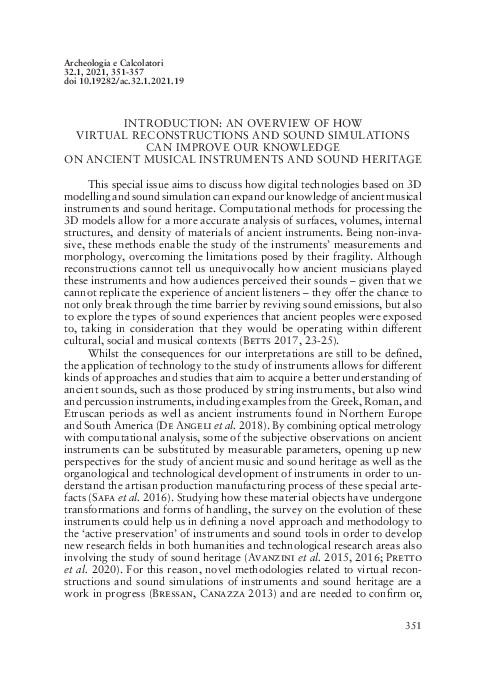 (PDF) Angela Bellia 2021, An Overview of How Virtual Reconstructions ...