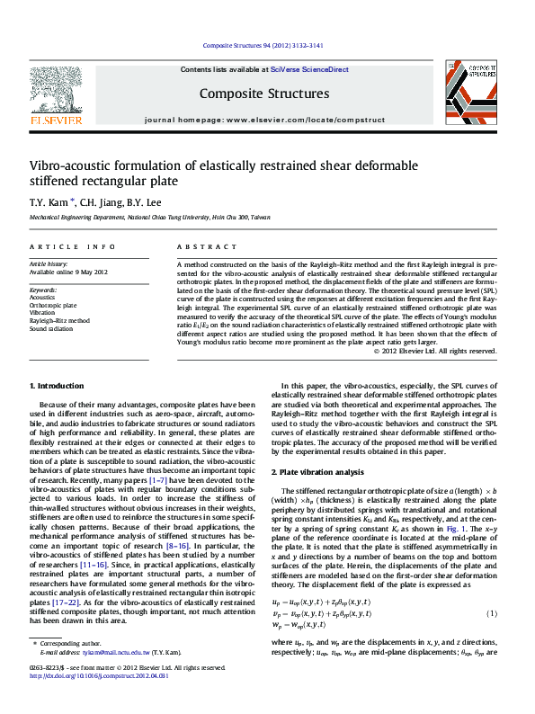 Vibro-Acoustic Formulation of Elastically Restrained Shear Deformable ...