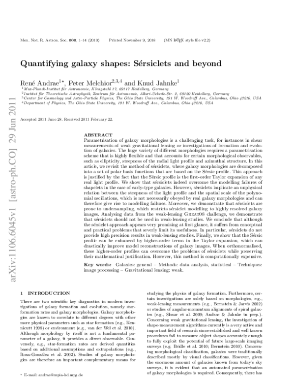 (PDF) Quantifying galaxy shapes: sérsiclets and beyond