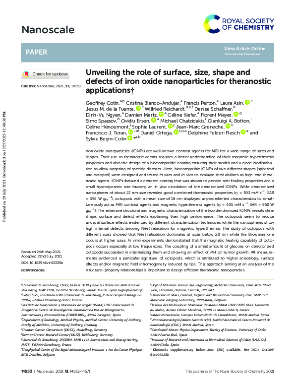 (PDF) Unveiling the role of surface, size, shape and defects of iron ...