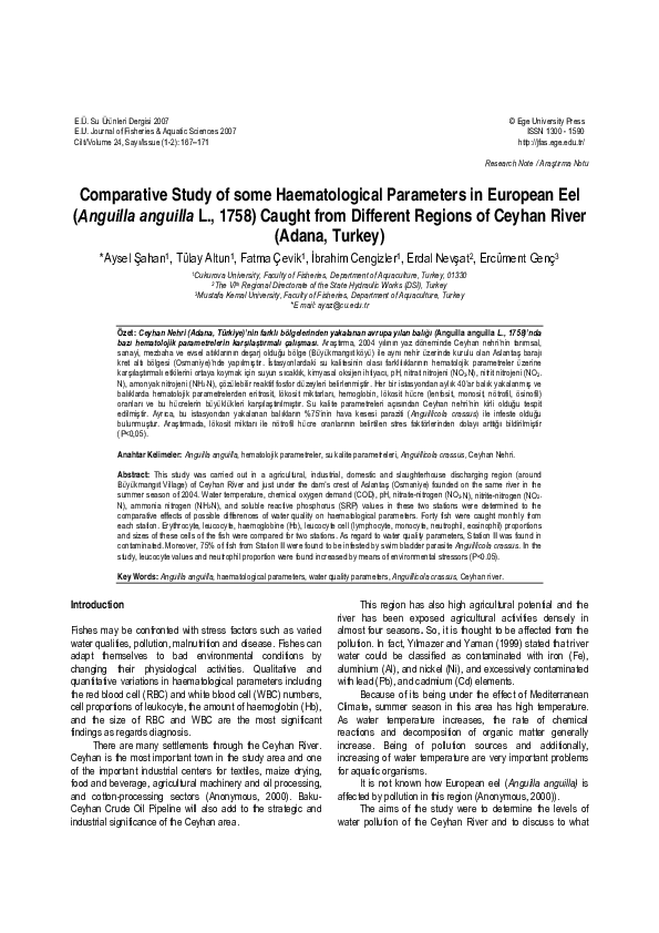(PDF) Comparative Study of some Haematological Parameters in European ...