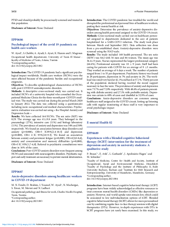 (PDF) Psychological impact of the covid 19 pandemic on health care workers