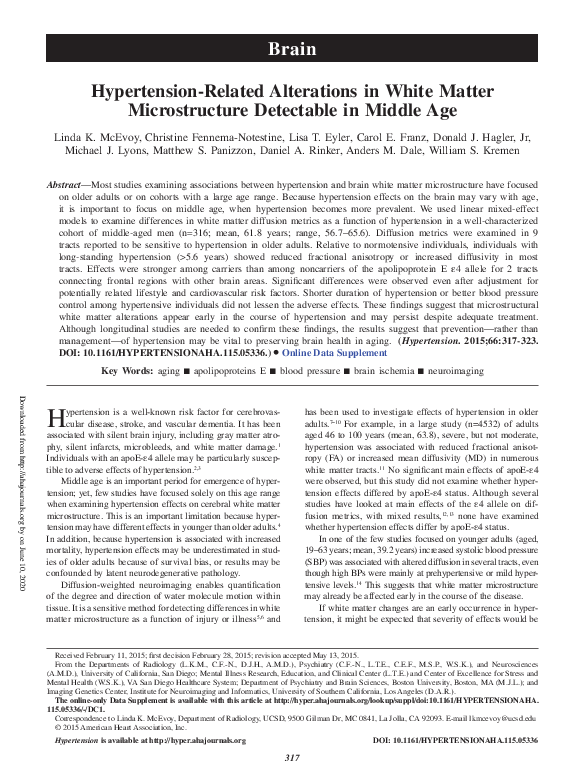 (PDF) Hypertension-Related Alterations in White Matter Microstructure ...