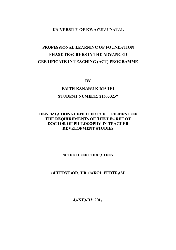 (PDF) Professional learning of foundation phase teachers in the ...