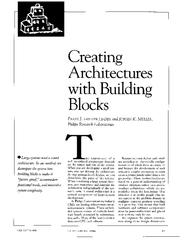 (PDF) Creating architectures with building blocks