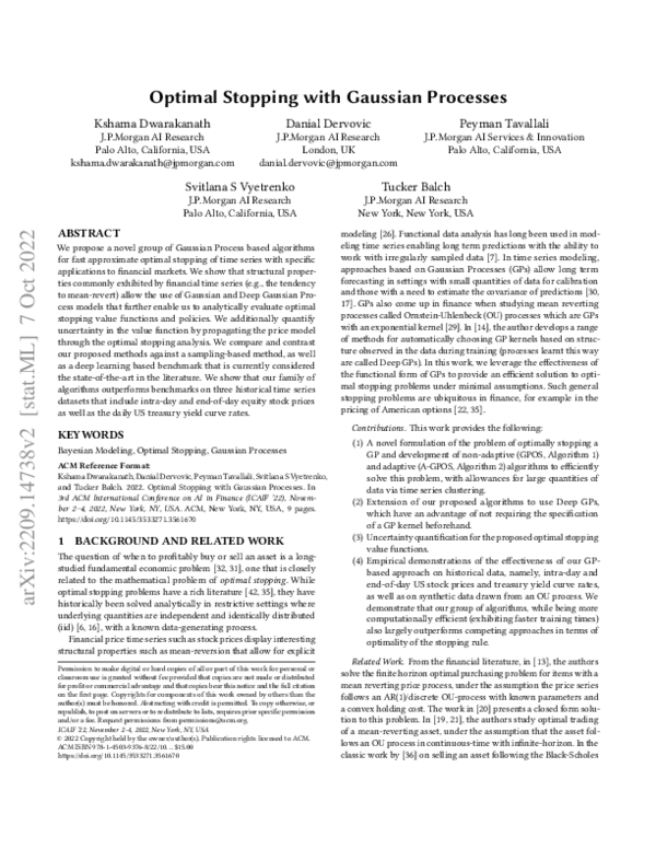 (PDF) Optimal Stopping with Gaussian Processes